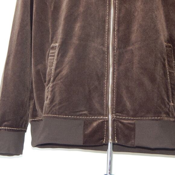 NWT True Religion Velvet Embellished Track Jacket Zip Up Brown Gold Men XXXL - Picture 7 of 11